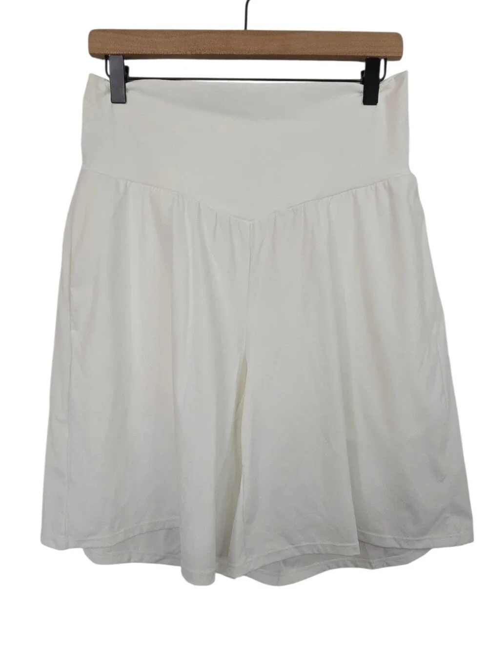 🤍 Halara White High-Waisted Flowy Culotte Shorts XL